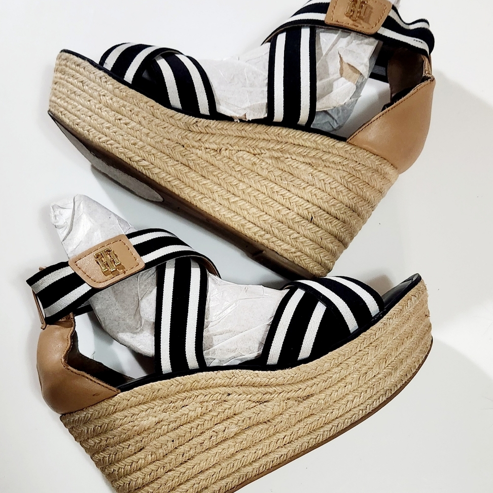 Tommy Hilfiger Women Platform Wedge Heel Sandal Sz 8.5